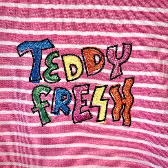Teddy Fresh Pink and White Striped Cotton T-Shirt - Picture 6 of 7
